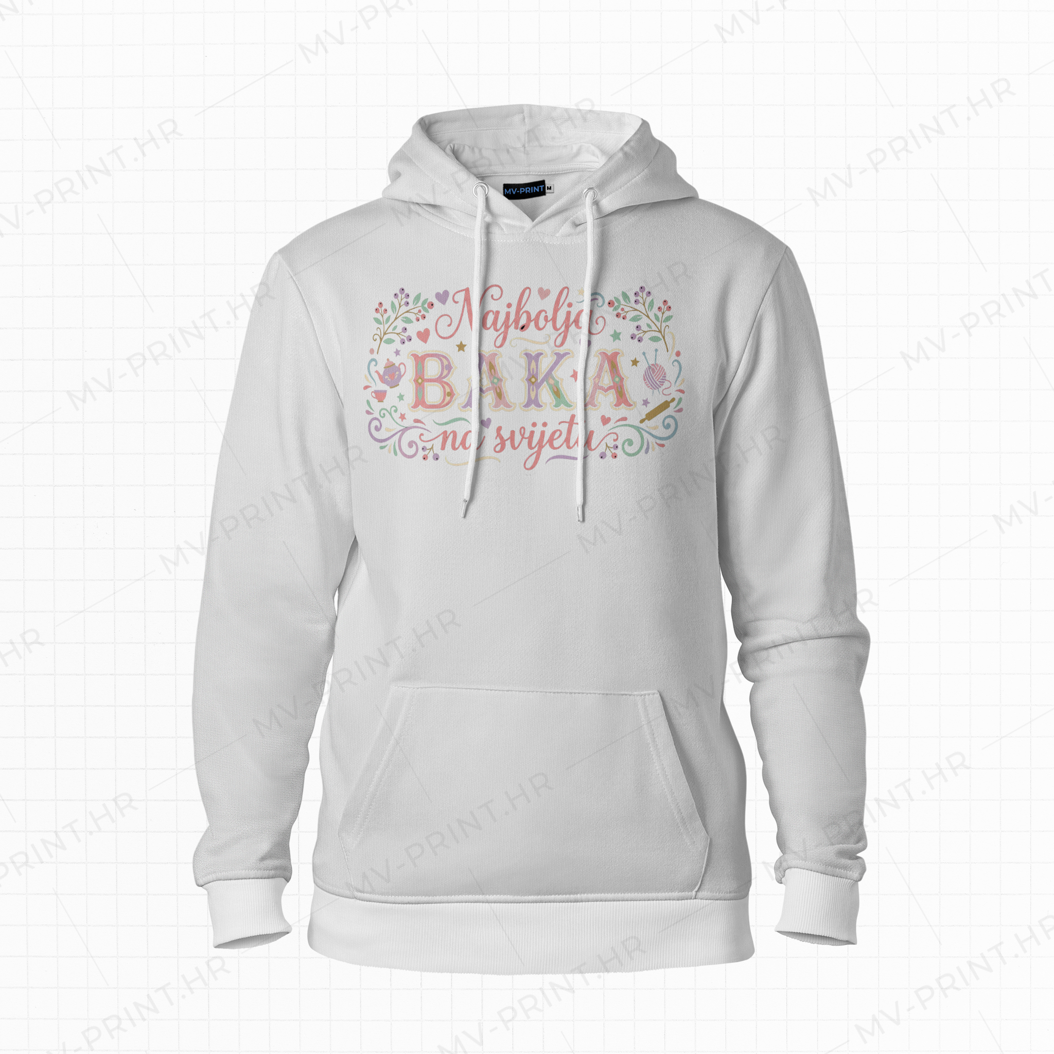 "Najbolja baka na svijetu!" - Majica s kapuljačom s tiskom