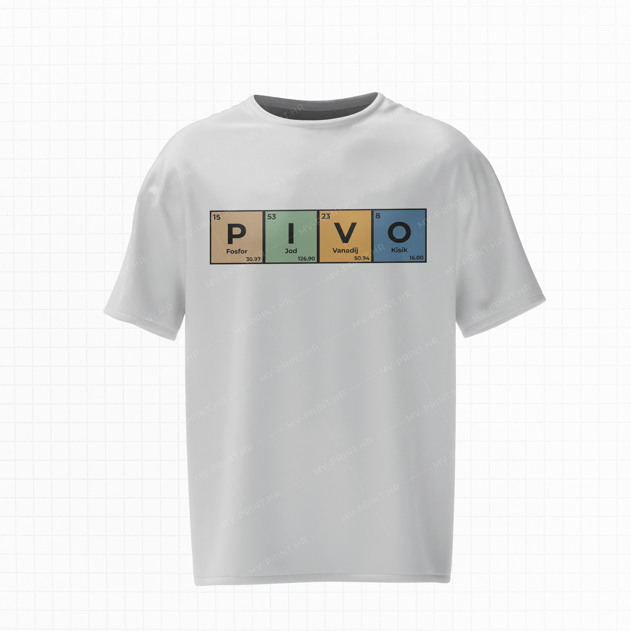 "Kemijski simboli: PIVO" - Kratka majica s tiskom