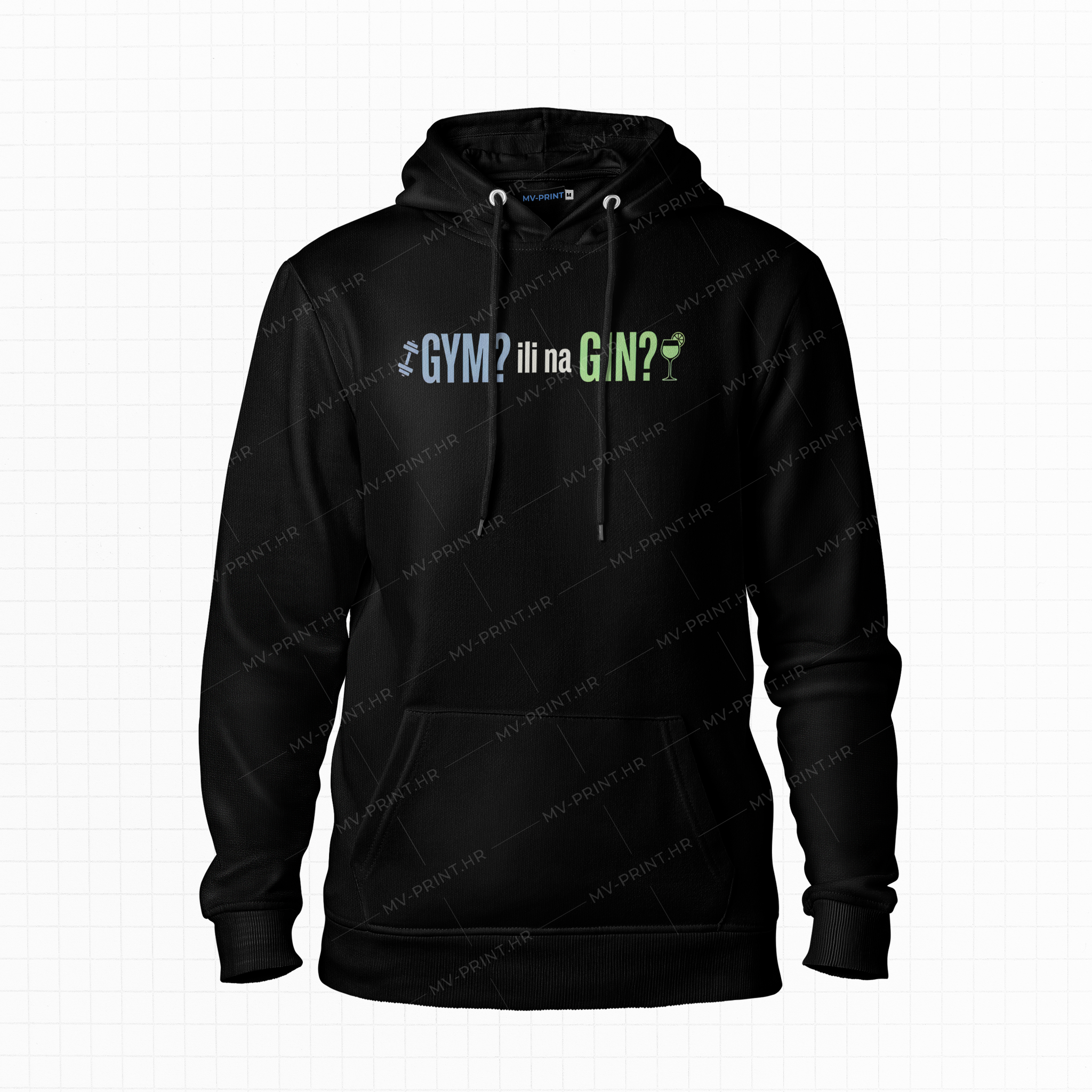 GYM ili GIN? - Majica s kapuljačom s tiskom